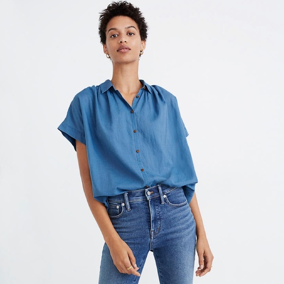 Madewell Tops - NWT 🌟 Madewell Bright Indigo Central Shirt